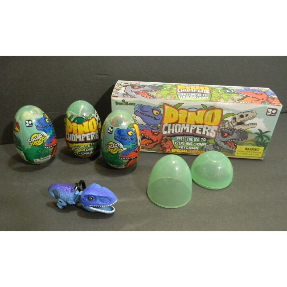 Dino Bros Dinosaur Chompers T-Rex Eggs Keychains Special Ed. Velociraptor Fossil